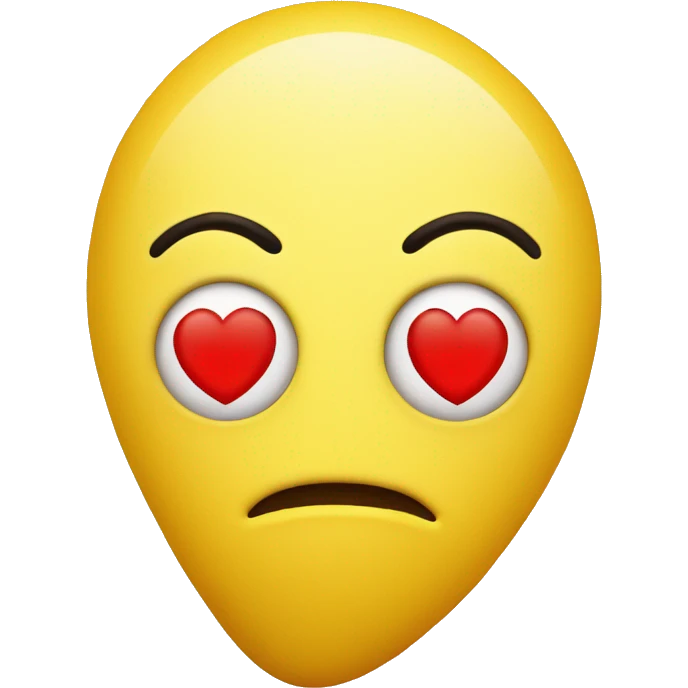 yellow blob emoji with red heart eyes emoji