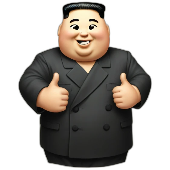 extreme fat Kim jong un thumbs up emoji