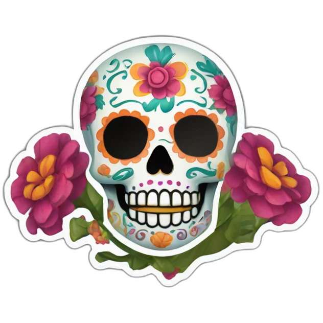 dia de los muertos sticker skull mexico emoji