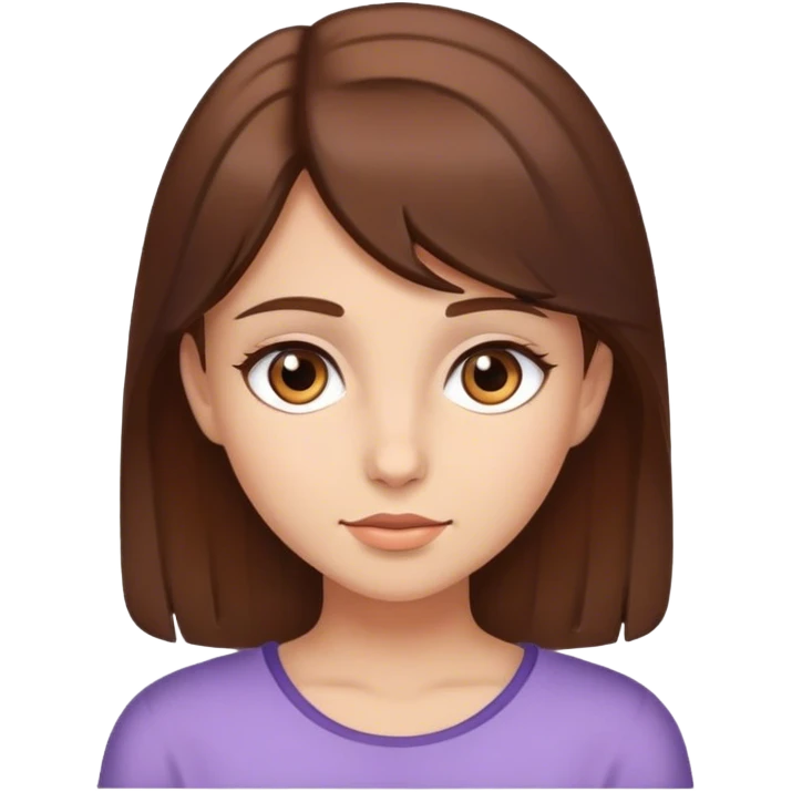 girl with brown eyes and brown hair  emoji
