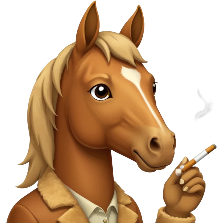 Horse smoking a Joint emoji