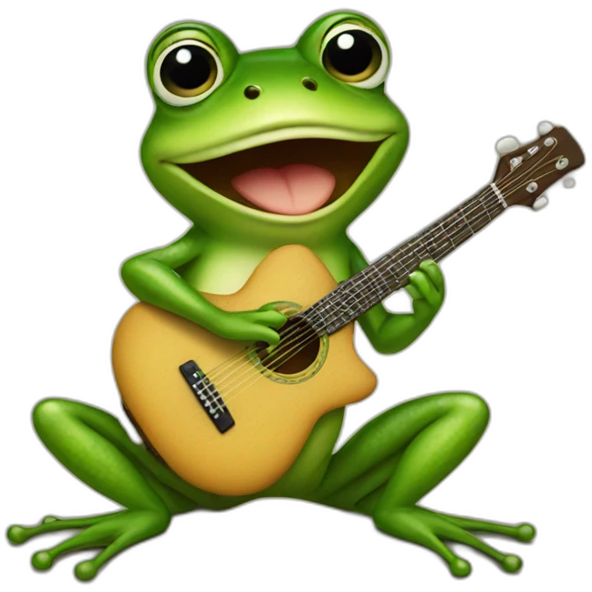 Frog with guitar emoji