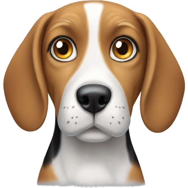 Beagle with a grey cat with blue eyes emoji