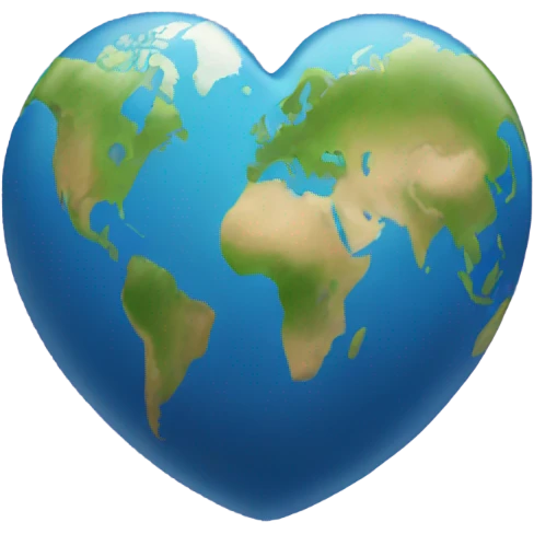 earth in an emoji heart shape emoji