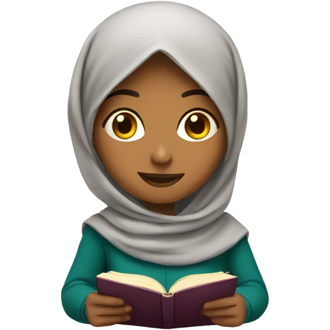 muslim girl reading books emoji