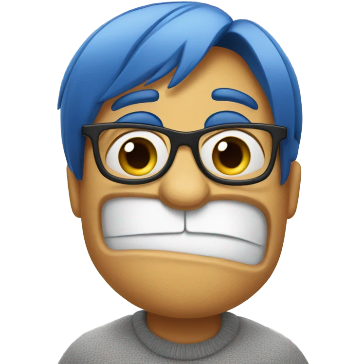sadness Inside Out with glasses  emoji