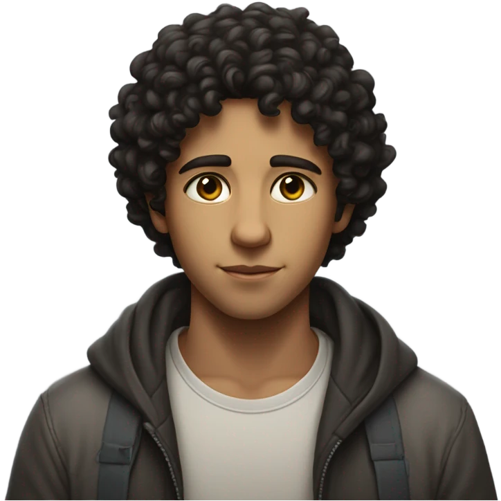"A humble young man with dark curly hair, a thoughtful look, and simple clothes. A subtle Star of David nearby." emoji