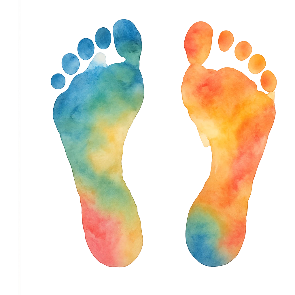 watercolor style footprints emoji