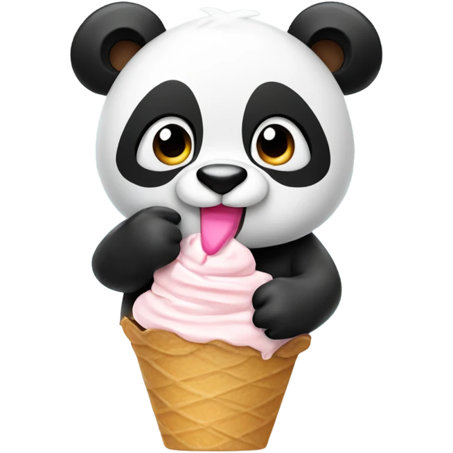 Panda eating ice cream💝 emoji