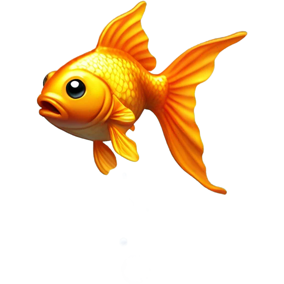 Gold fish with drip emoji