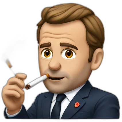 Emanuel Macron fumant une cigarette  emoji