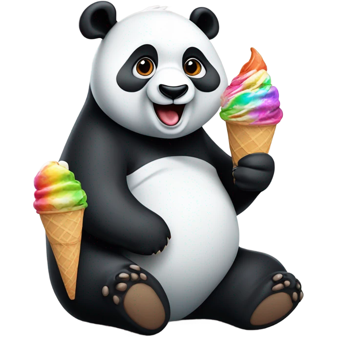 Panda eating ice cream emoji