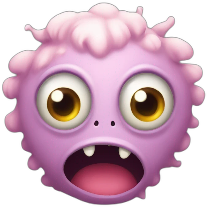 Monstre avec des yeux en  coeur emoji