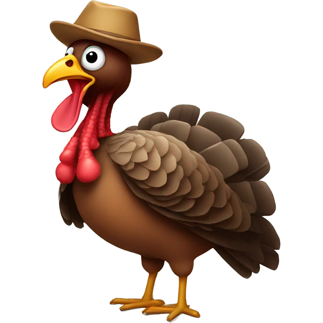 Turkey wearing hat emoji
