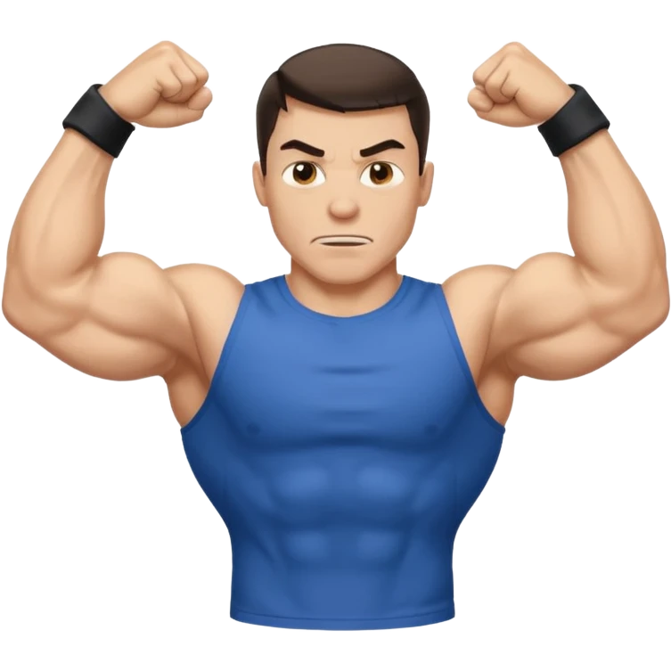 Muskelman der seinen Bizeps anspannt und das der t-shirt Ärmel reißt  emoji