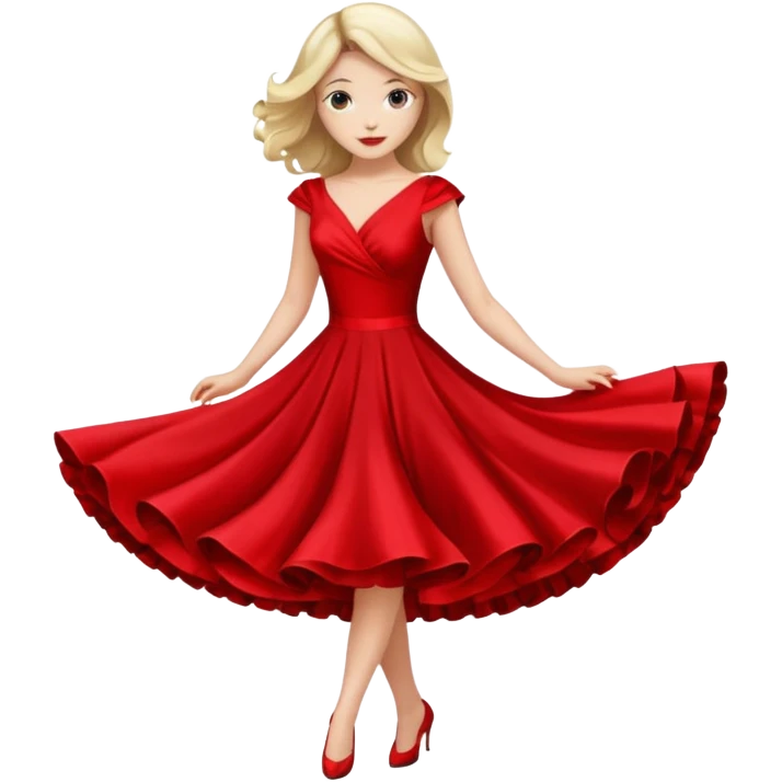 Woman Twirl occasion circle dress emoji
