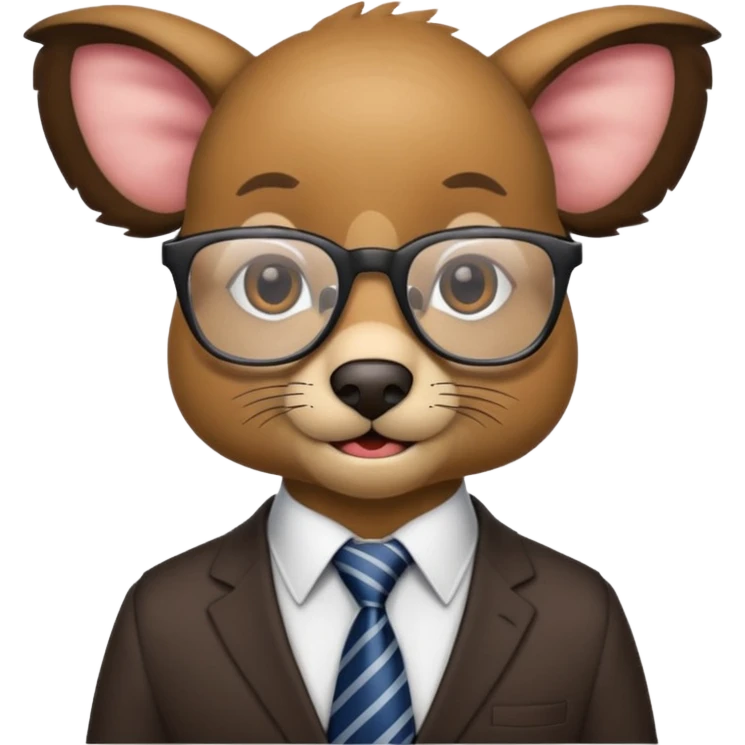 glasses animal with tie emoji