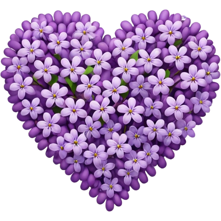 Heart of lilac flowers emoji