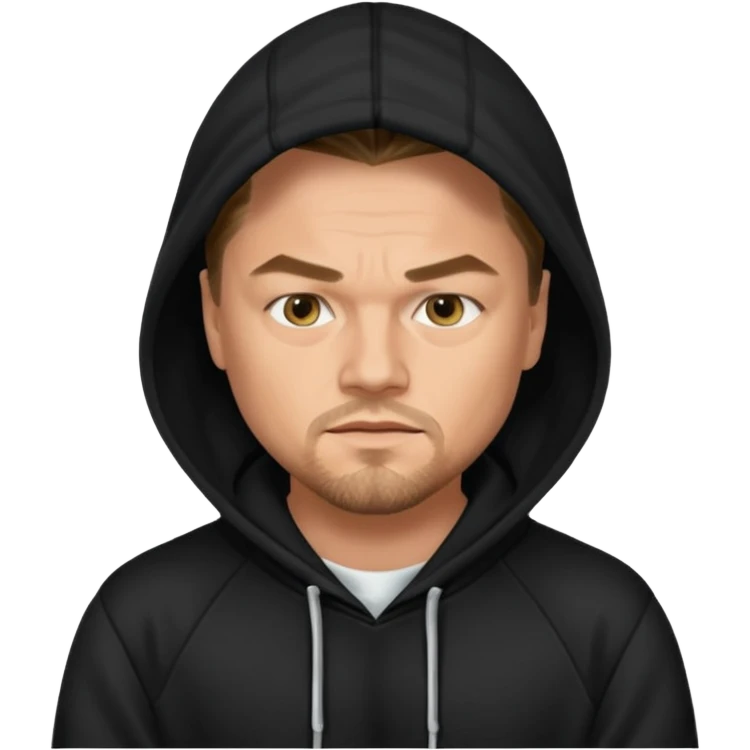 leonardo di caprio with black hoodie emoji