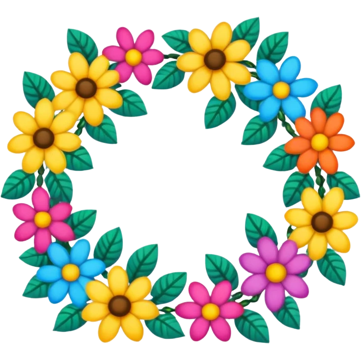 two flower garlands next to each other emoji