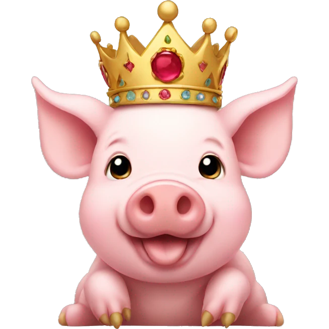 Piglet wearing a crown  emoji
