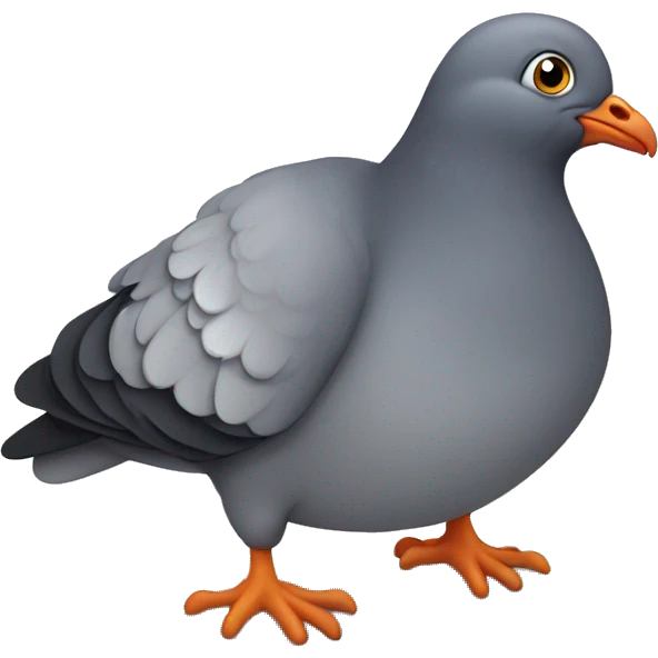 A bored pigeon laying down flat on its stomach   emoji