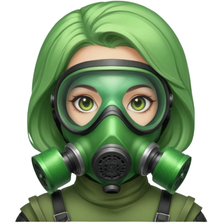 glitter green viper valorant female gas mask emoji