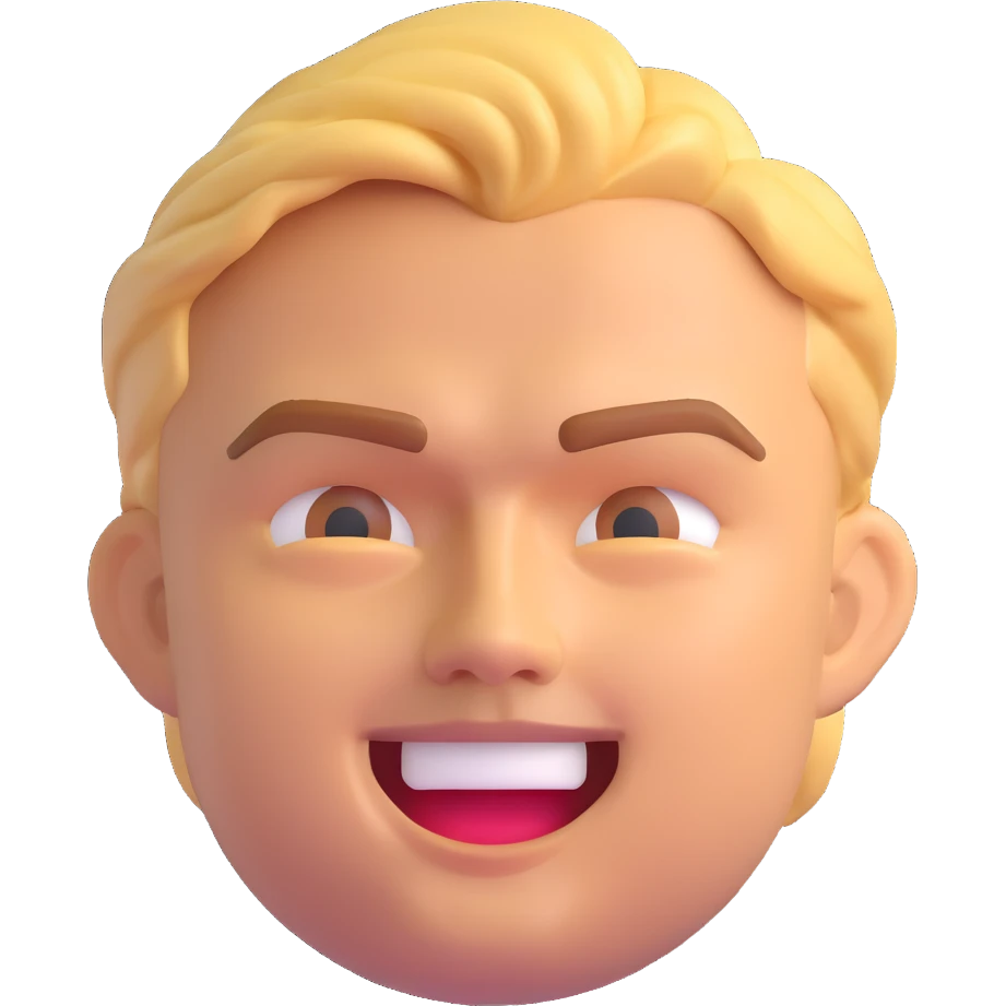 Leonardo DiCaprio as a 3D emoji, expressive face, clean background emoji