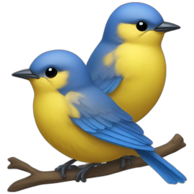 little nightingales yellow and blue emoji