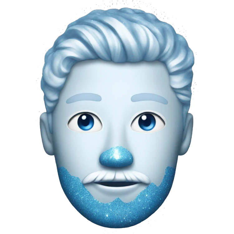 White and blue glitter emoji emoji
