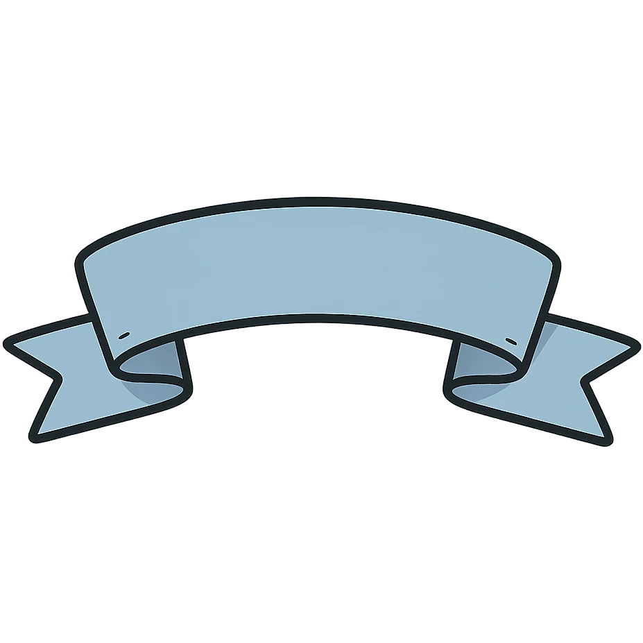 blue ribbon in flat toon style emoji