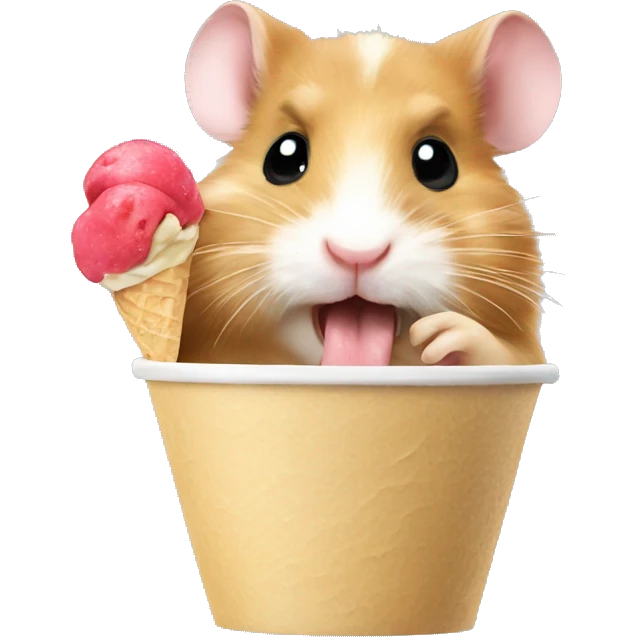 Hamster eating icecream emoji