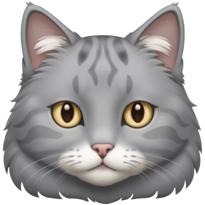 Gray cat with calm eyes. emoji