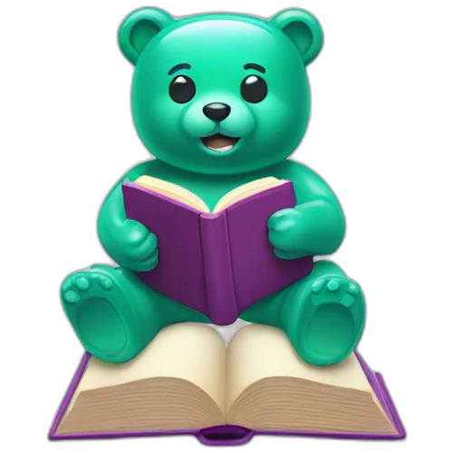 gummy bear reading a book emoji