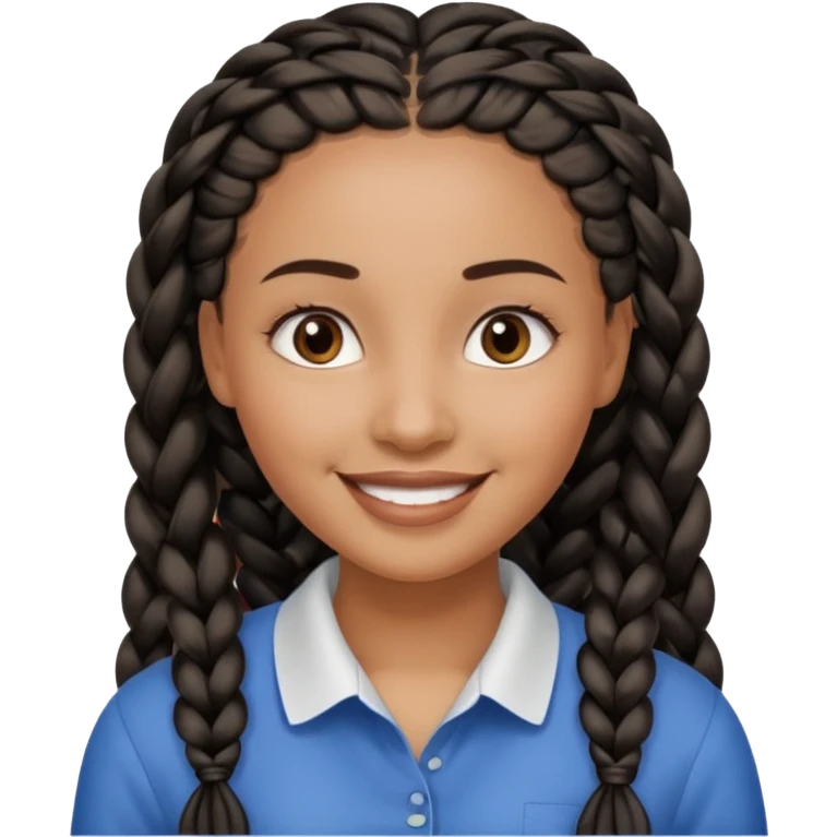 kenyan woman with long, black, braided hair in rows, brown eyes, pretty, round face, blond at tips of hair emoji