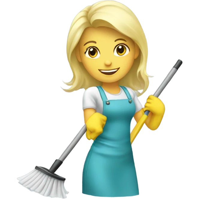 Blonde girl cleaning emoji