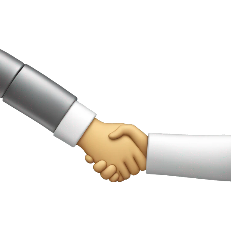 handshake emoji with 1 human and 1 robot hand emoji