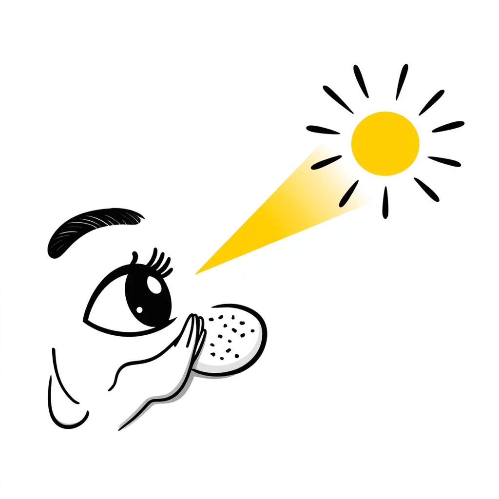 A normal human eye emitting a golden ray that touches normal human skin, showing renewal and regeneration emoji