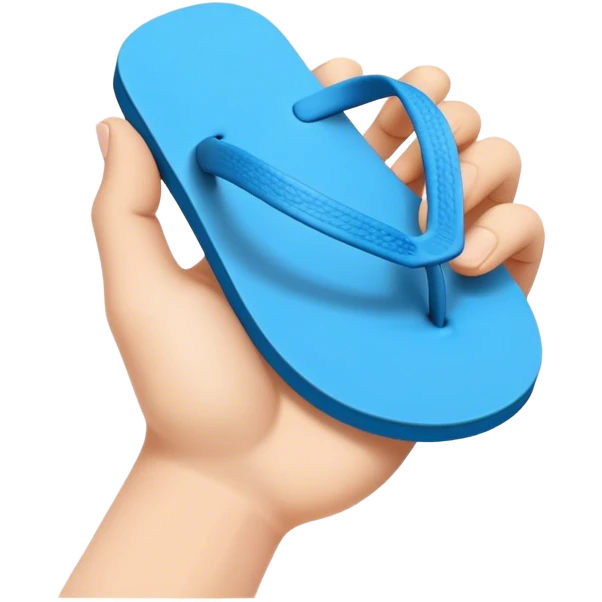 Hand holding a flip flop emoji