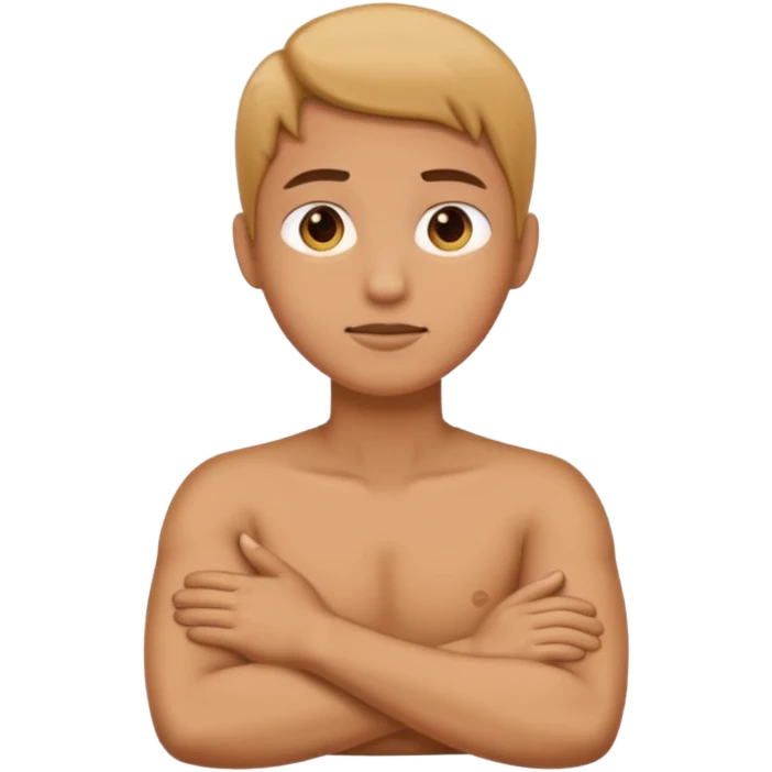 Person crossing there arms holding there neck  emoji