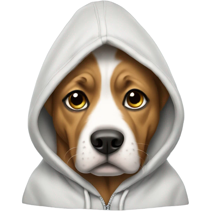 Dog wearing hoodie emoji