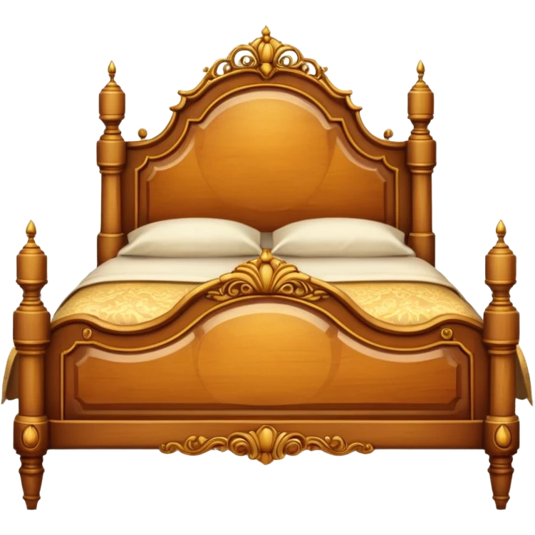 vintage antique old wooden warm-colored aesthetic bed emoji