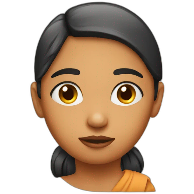 Boycut indian girl with hungry written on head emoji