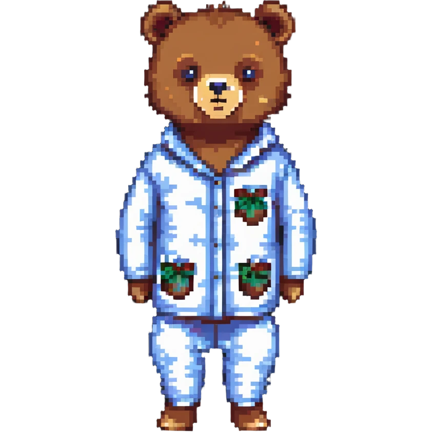 bear wearing pajamas emoji