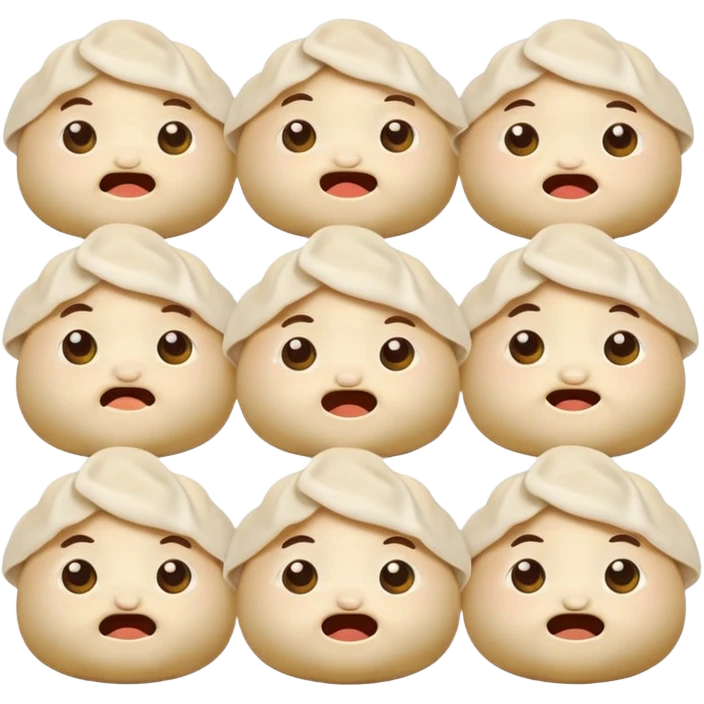 dumplings with facial expressions emoji