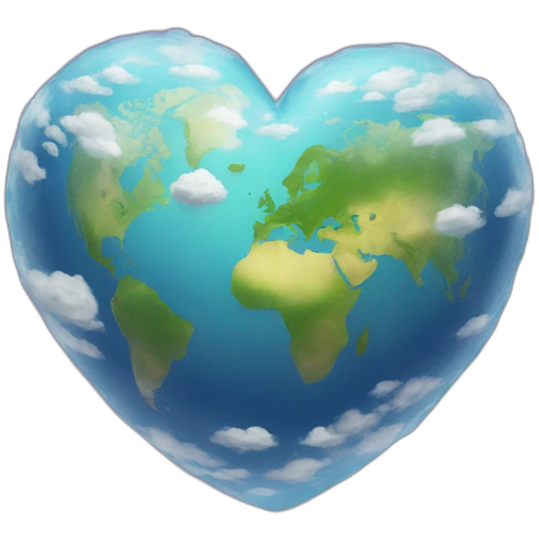 Heart shaped world emoji