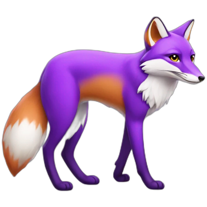 a purple fox walking emoji