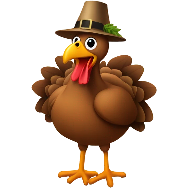 Turkey wearing a cork hat  emoji