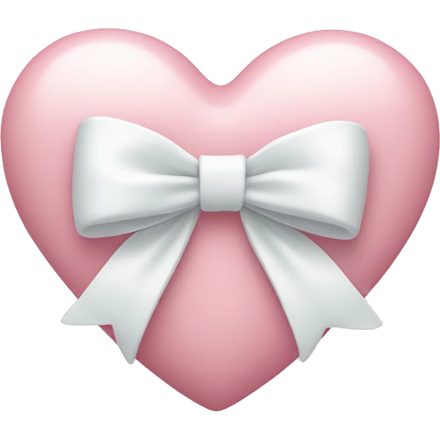 Pastel pink heart with white bow emoji