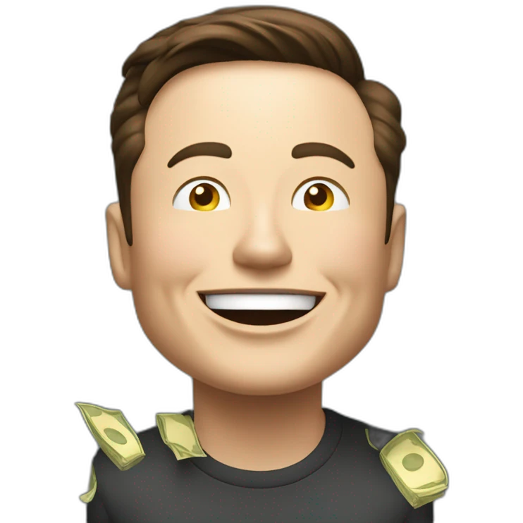 elon musk happy with money all body celebrate emoji
